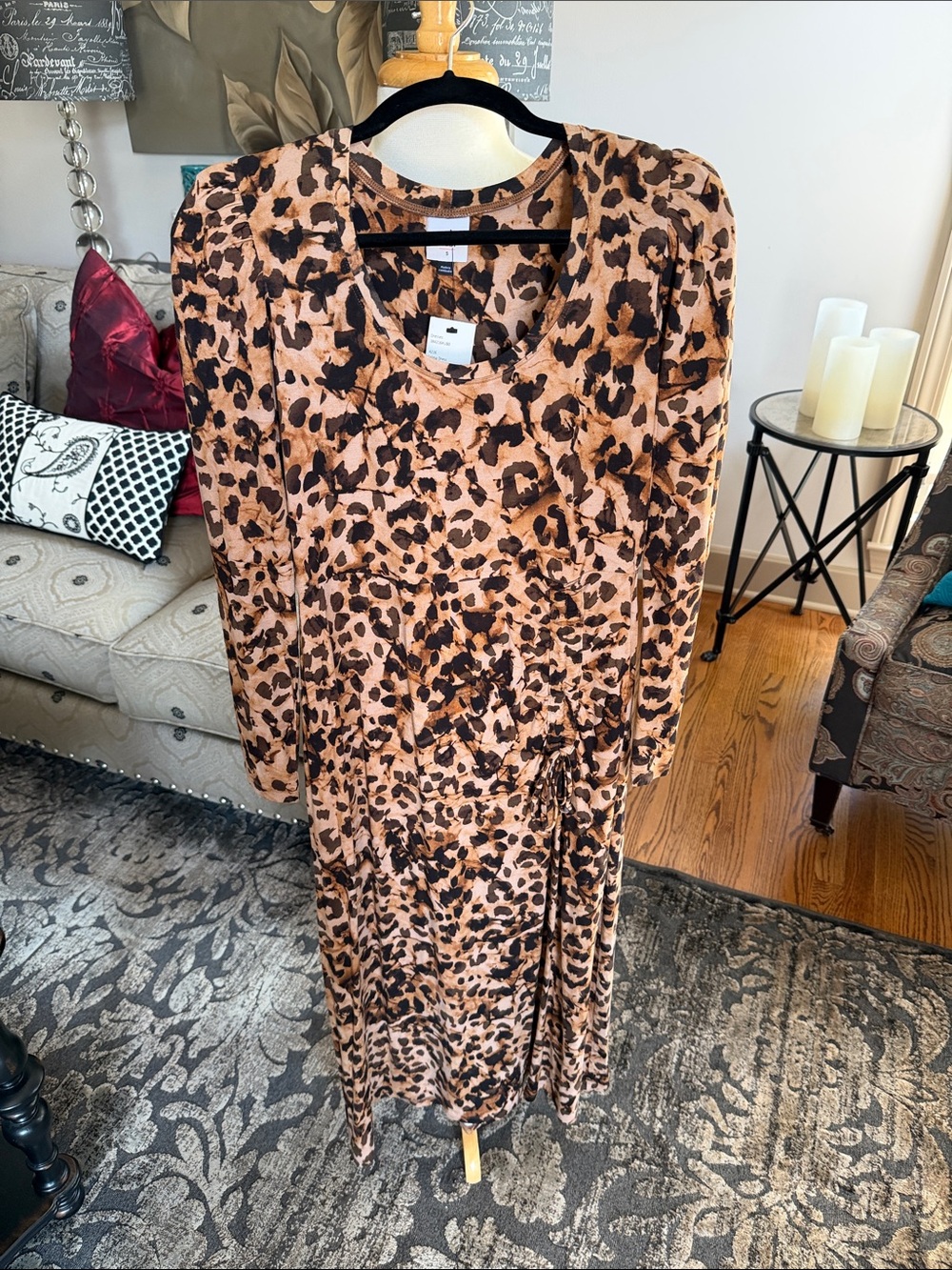 CAbi Leopard Print Maxi Dress - Brown & Black